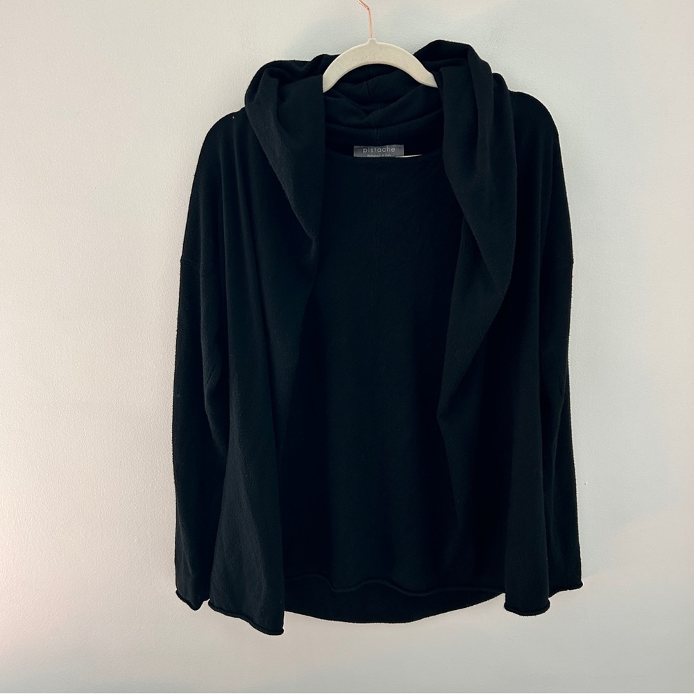 PISTACHE Pullover Cardigan Sweater Set‎ Style Size Medium Stretch Knit Black
